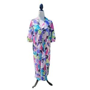 Colourful 70s Kaftan Vintage Beach Cover Dress